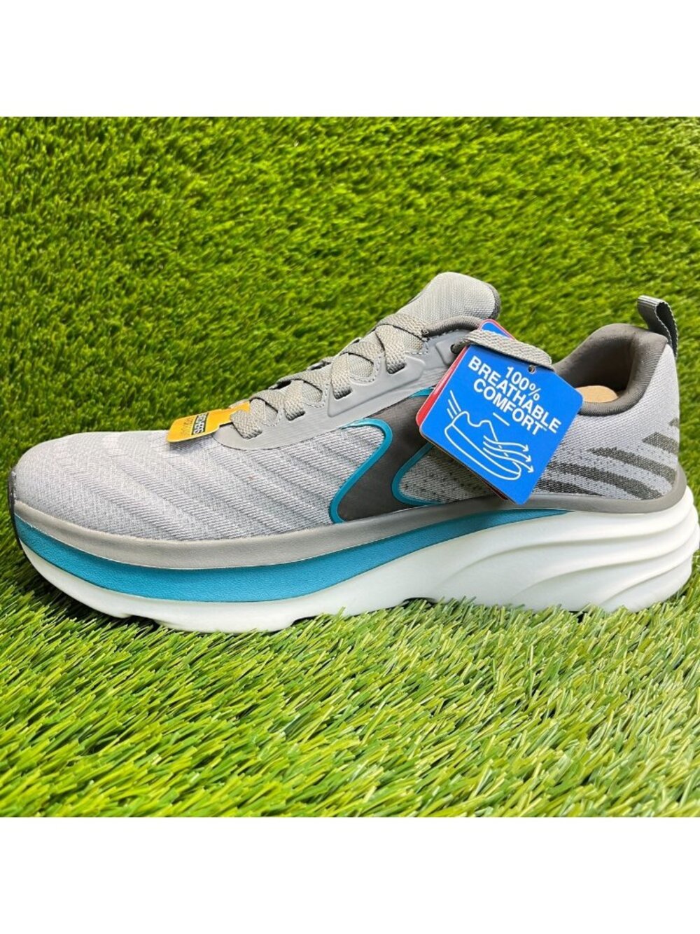 Skechers D'Lux Vapor Gallor Mens Size 9 Gray Athletic Running Shoes Sneakers - Picture 2 of 9